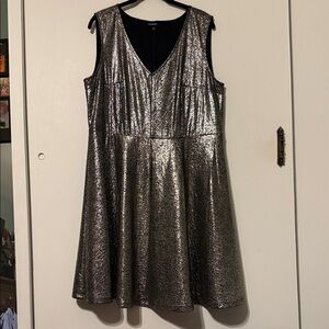 Torrid Metallic Foil Sleeveless Skater Dress